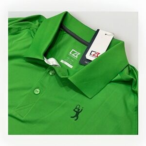 NEW Cutter & Buck Mens Green Golf Tennis Polo Size XXL DryTec Breathable Logo